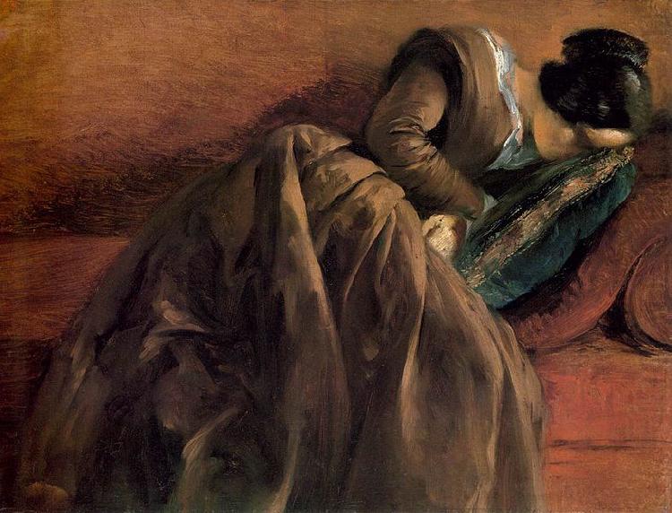 Adolph von Menzel Sister Emily Sleeping oil painting picture